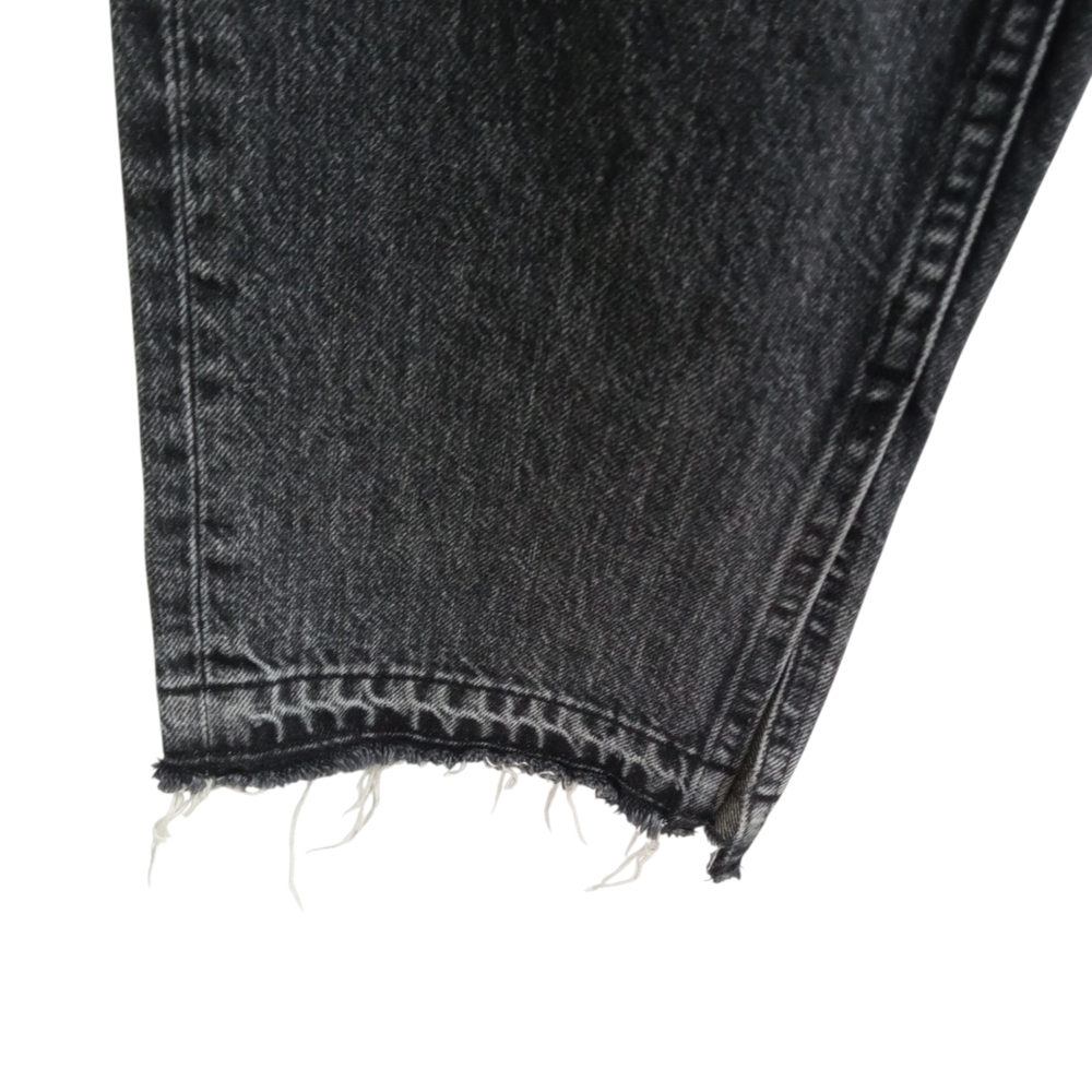 SLVRLAKE Black Wash Unfinished Hem Straight Leg Jeans High Rise Slit Hem Sz 29 - Picture 7 of 9